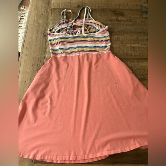 Pact Organic Striped/Salmon Fit & Flare Cross-Strap Sun Dress. Women’s Sz-M EUC - Picture 8 of 12